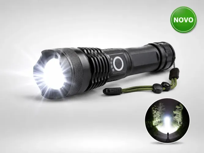 Lanterna LED T9 Recarregável USB Tipo C Alta Intensidade
