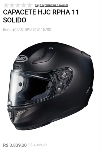 Capacete novo na caixa: Modelo HJC RPHA 11 Preto Fosco Original Tam 55 Impecável