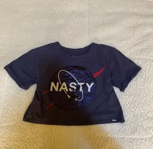 blusa cropped planet girls nasty azul m