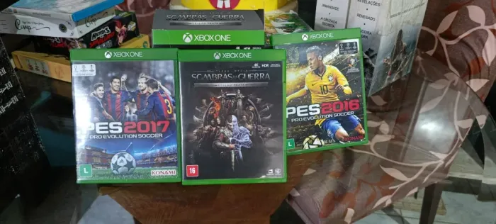 Jogos Xbox ONE - Sombras da Guerra, PES 2016 e 2017.