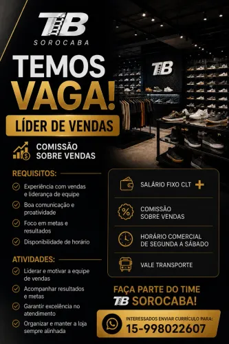 Vaga para VENDEDORA líder