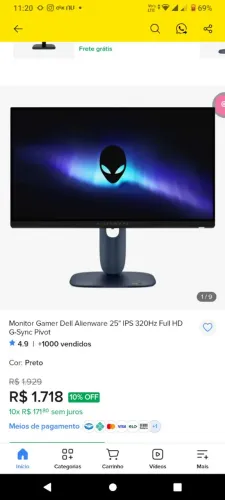 Monitor Alienware 320hz 24 pol