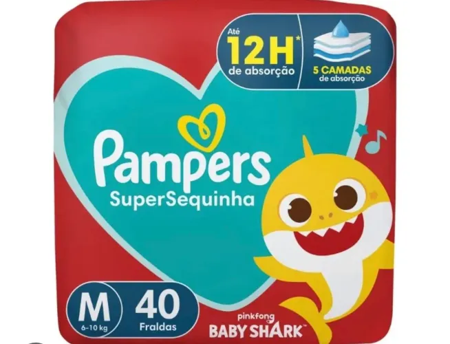 5 pacotes de Fralda Pampers