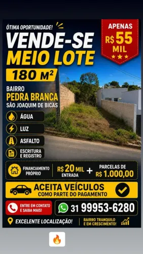 Oportunidade !!! Meio lote são Joaquim de bicas