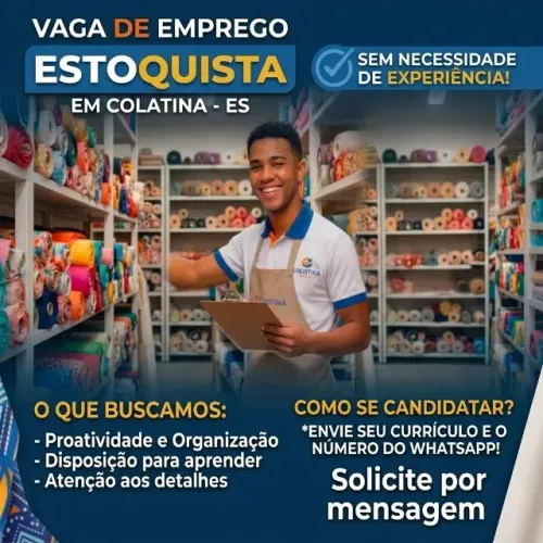Vaga de Emprego - Estoquista Colatina