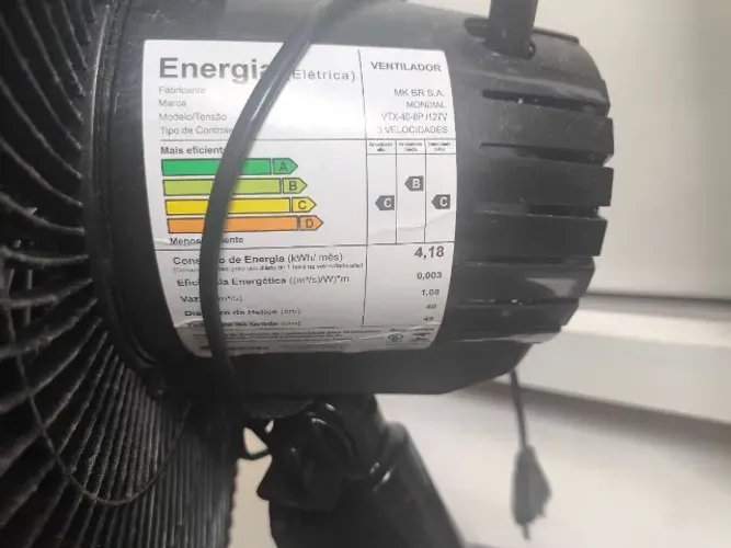 Ventilador Mondial VTX-40 40cm com Turbo 140W 8 Pás Super Silencioso