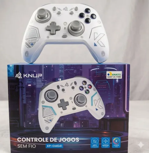 Controle Gamer Sem Fio Knup KP-GM041 RGB Bluetooth Anatel - Novo