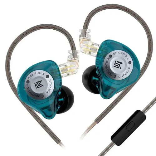 Fone KZ EDX Pro Ciano (Com Microfone) - Original para Música e Jogos