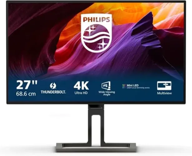 Monitor Profissional Philips 27" 4K Mini-LED (Modelo 27B1U7903) LACRADO COM NOTA E GARANTI