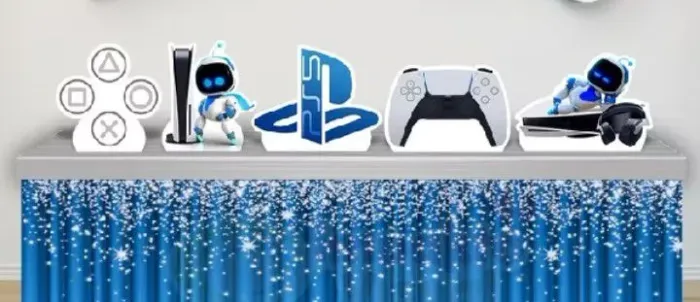 Kit 5 Displays De Mesa Festa Decoração Infantil Vídeo game PLAYSTATION 5 Astrobot