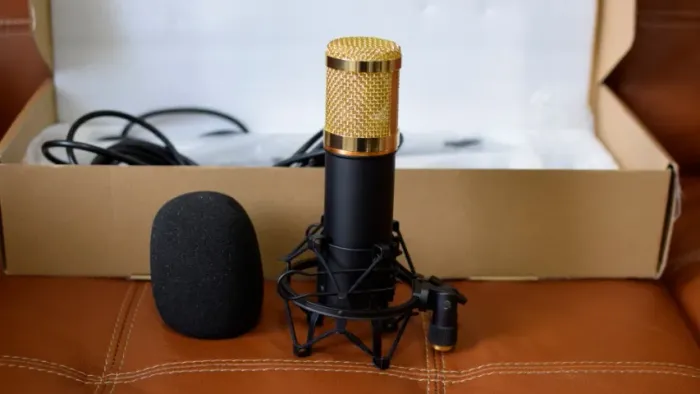 Microfone condensador B2 para podcast com acessórios