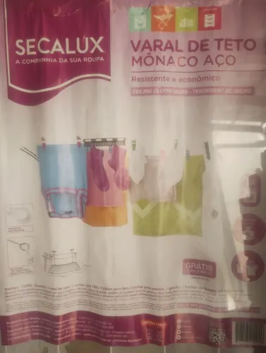 VARAL DE TETO MÔNACO AÇO SECALUX NOVO