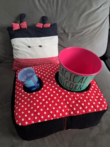 Kit almofadas suporte balde pipoca e refri