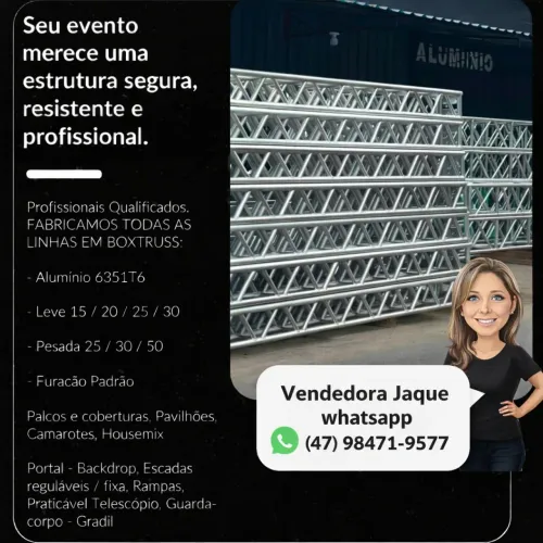 Estruturas de alumínio para palcos, shows e eventos 