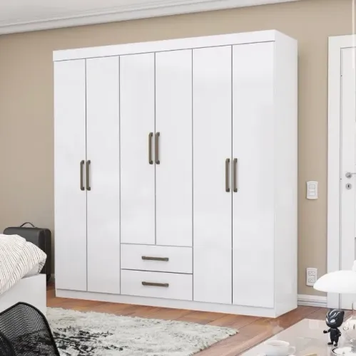 Guarda-Roupa Verona 6 Portas Branco