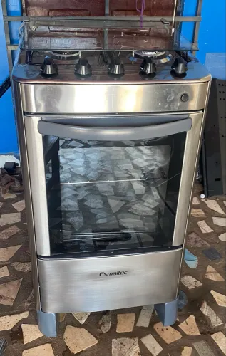 Fogão 4 bocas Esmaltec frente Inox. ENTREGO