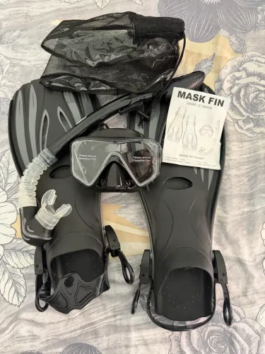 Kit de mergulho com máscara, nadadeiras da snorkel