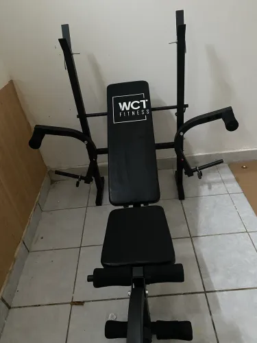 Banco de Musculação Regulável com Suporte para Barra e Extensor de Pernas