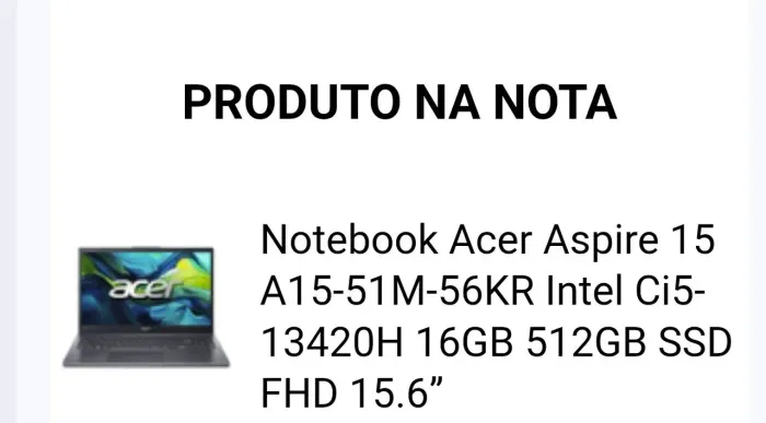 Notebook Acer Aspire 