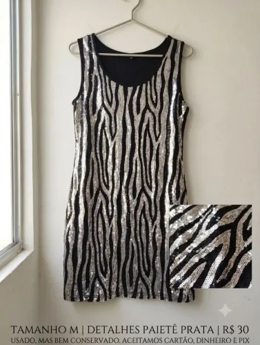 VESTIDO DE FESTA PRETO COM PAETÊS 
