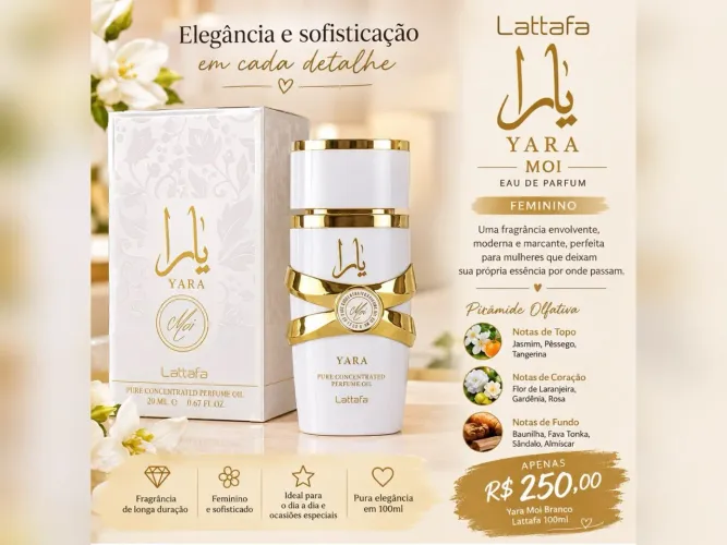 Perfume Yara Moi Lattafa Feminino 100ml - Original