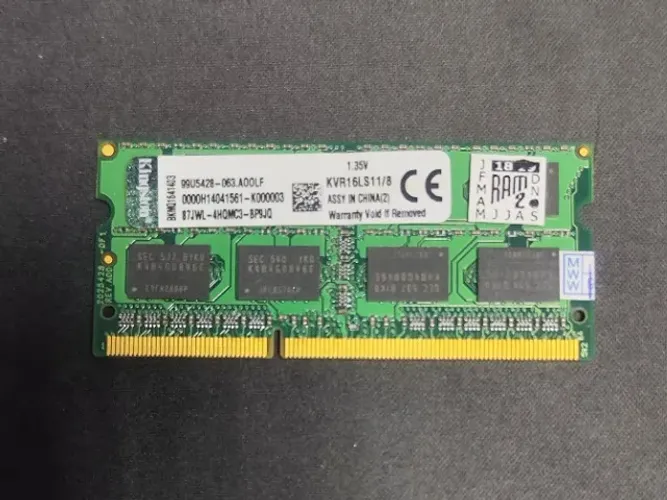 Memória P/Notebook 8GB DDR3L 1600Mhz Kingston KVR16LS11/8
