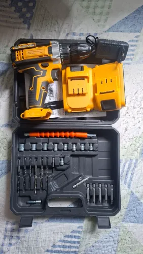 Parafusadeira Furadeira Sem Fio 21V Nova + Kit Completo