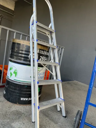 Escada Alumínio 6 Degraus + Carrinho de Carga Reforçado