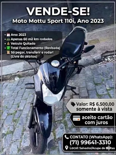 Mottu Sport 110I 110cv 7CV Gasolina Mec. 2023