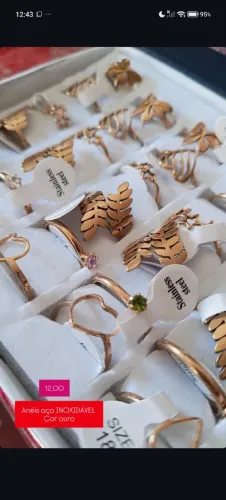 Anéis em aço INOXIDÁVEL 12 reais unid