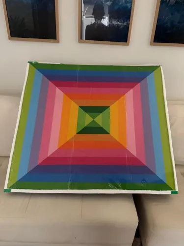 Quadro Abstrato Geométrico Grande (1x1m) - Arte Contemporânea