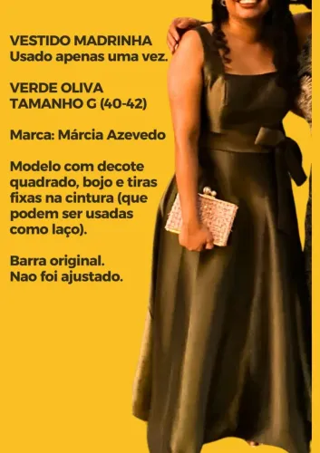 VESTIDO FESTA VERDE OLIVA