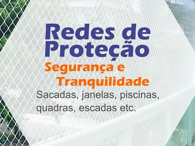 Instalação de rede de proteção. 