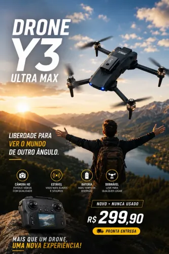     Drone Y3 Ultra Max Completo NOVO