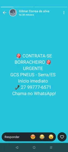 Contrata-se borracheiro 