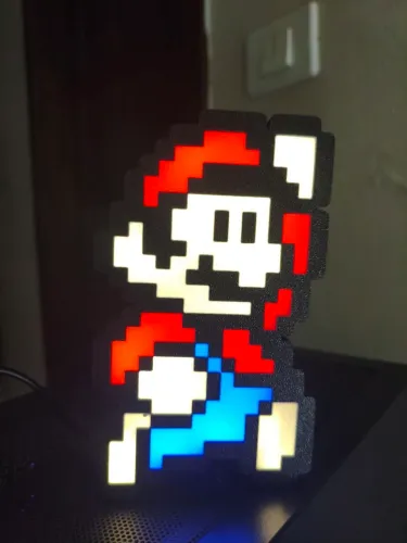Luminária pixel art super Mario Bros