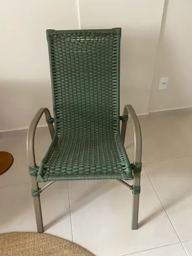 Cadeira alumínio e ratan