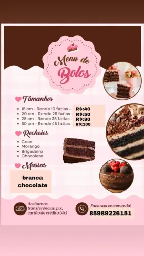 Bolos simples confeitado 