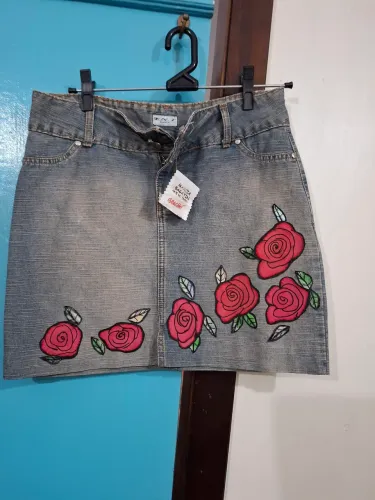 Saia jeans,customizada 