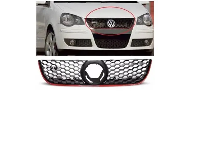 Grade Radiador Com Friso Vermelho Polo Gti 2007 08 2010 2011 