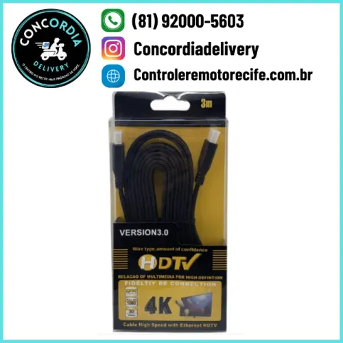 Cabo Hdmi HDTV 3M 1080p 4K Full HD SU-045