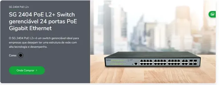 Switch gerenciável Intelbras SG 2404 POE