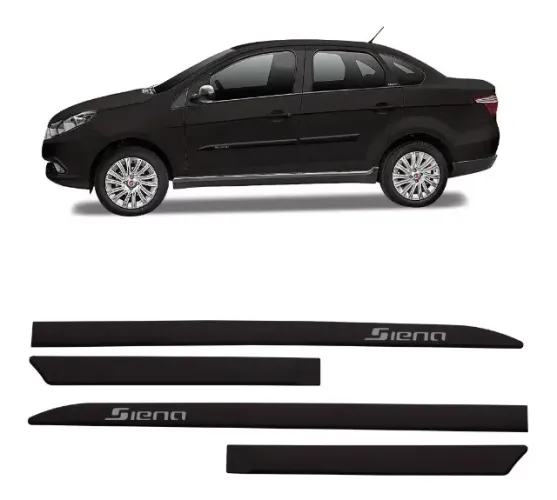 Friso Lateral Fiat Grand Siena - C/ Nome - Preto