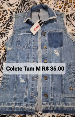 Colete Jeans Feminino Tamanho M