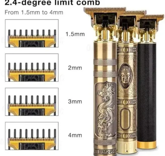Máquina de cortar cabelo profissional com pentes limitadores
