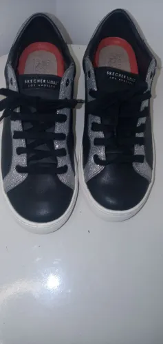 Tenis Skechers Slide Street Glitz ( feminino) em couro legitimo tam. 37 ( usado).