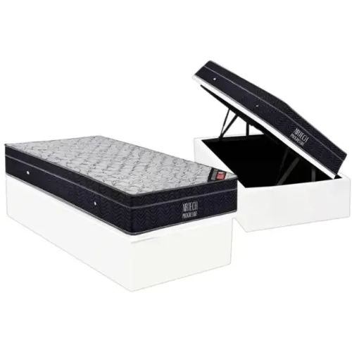 Colchão Solteiro Airtech Progressive D26 + Base Box Baú Biostar