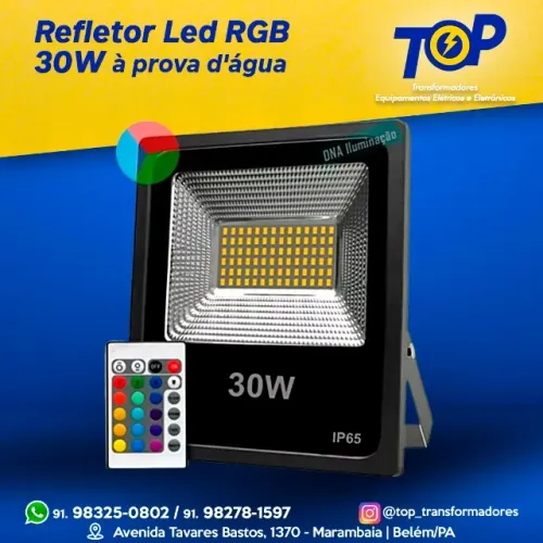 Refletor Led RGB multicolorido 30W