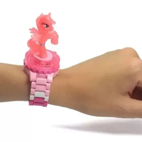 relogio infantil regulavel p/ montar lego ytl-0087 unicornio