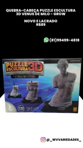 Quebra Cabeça 3D Vênus de Milo - Grow